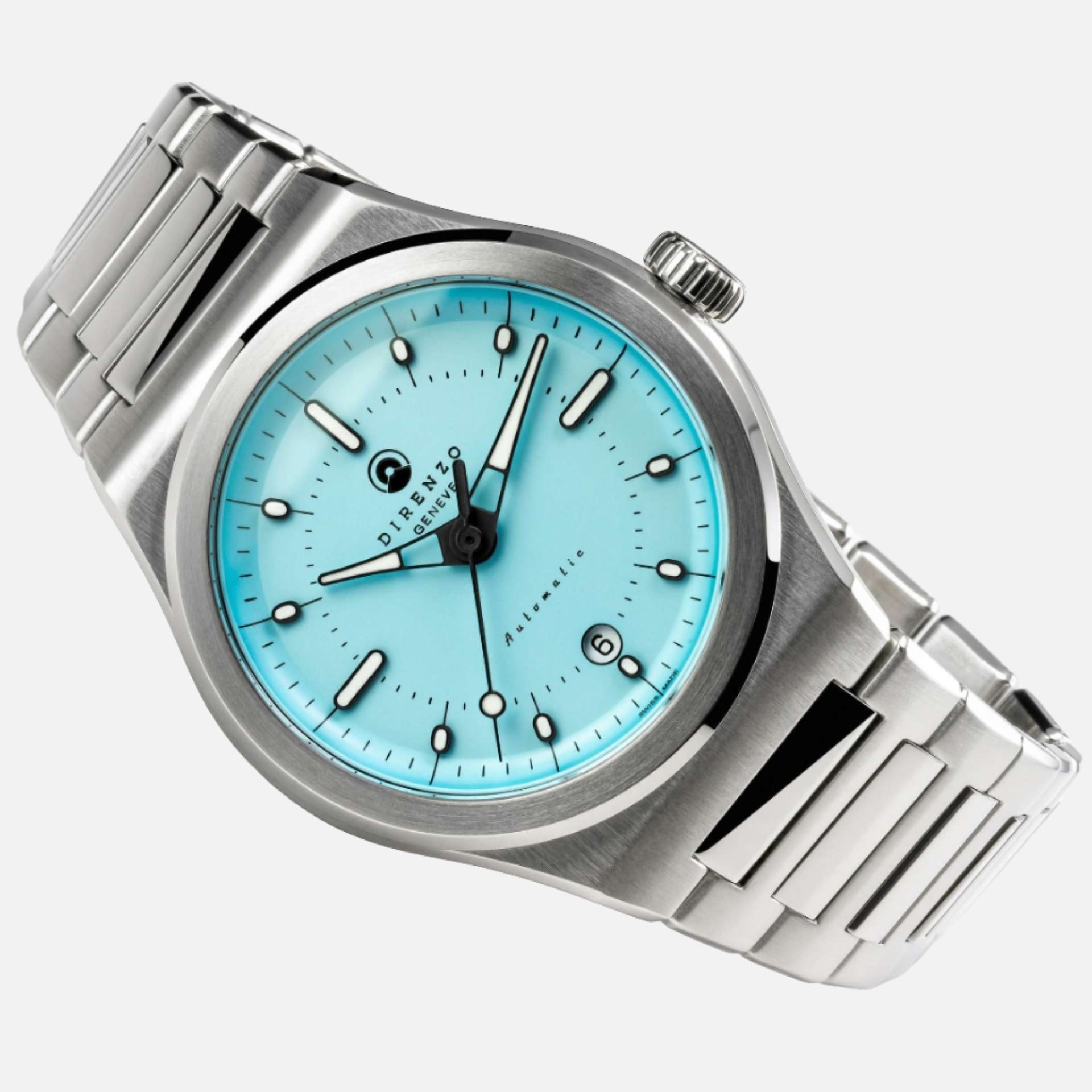 Direnzo DRZ-04 Mondial Light Blue (Tiffany) (extra black silicone strap)