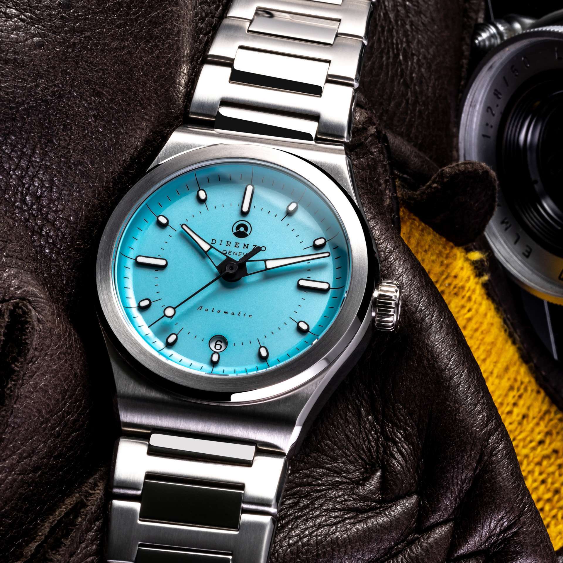 Direnzo DRZ-04 Mondial Light Blue (Tiffany) (extra black silicone strap)