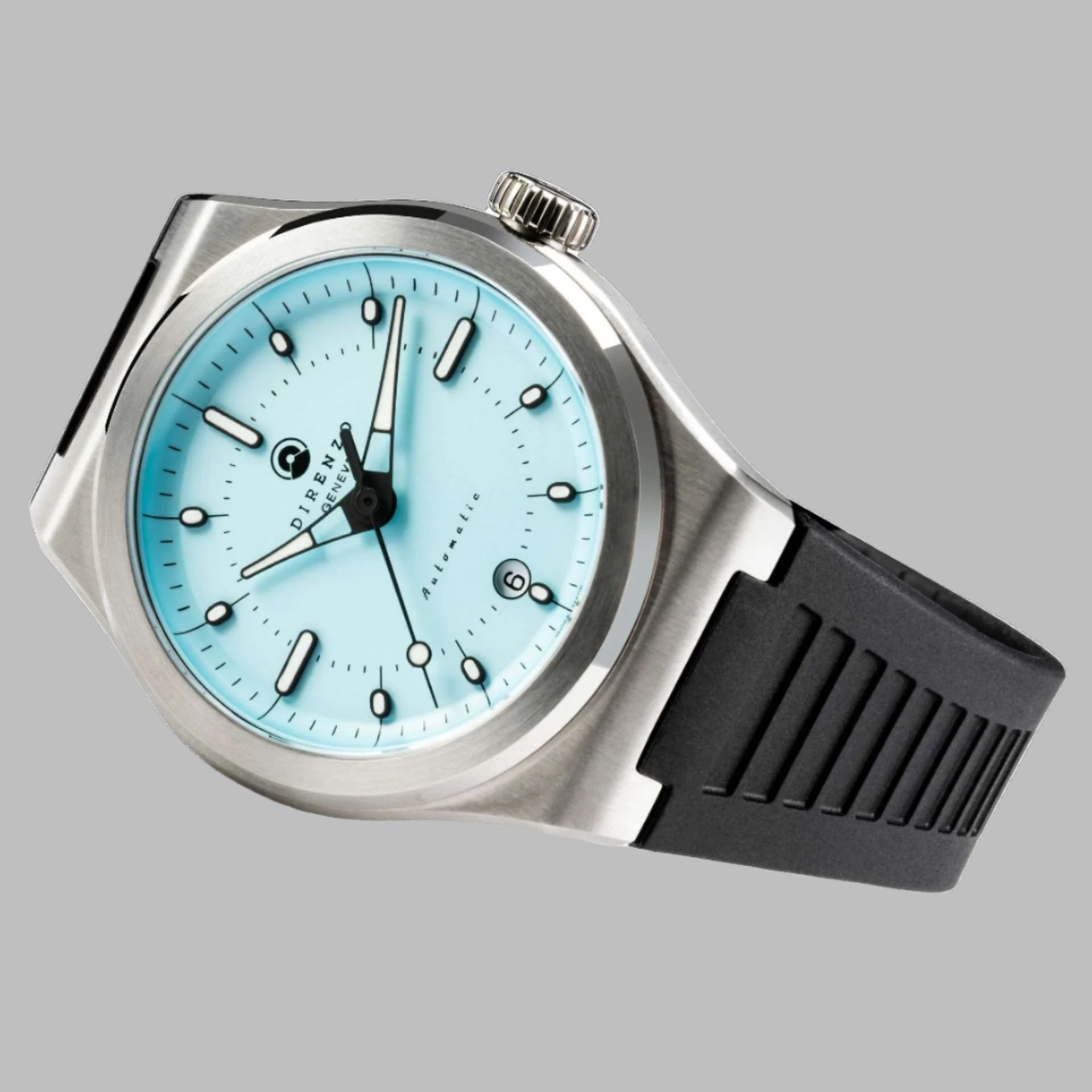 Direnzo DRZ-04 Mondial Light Blue (Tiffany) (extra black silicone strap)