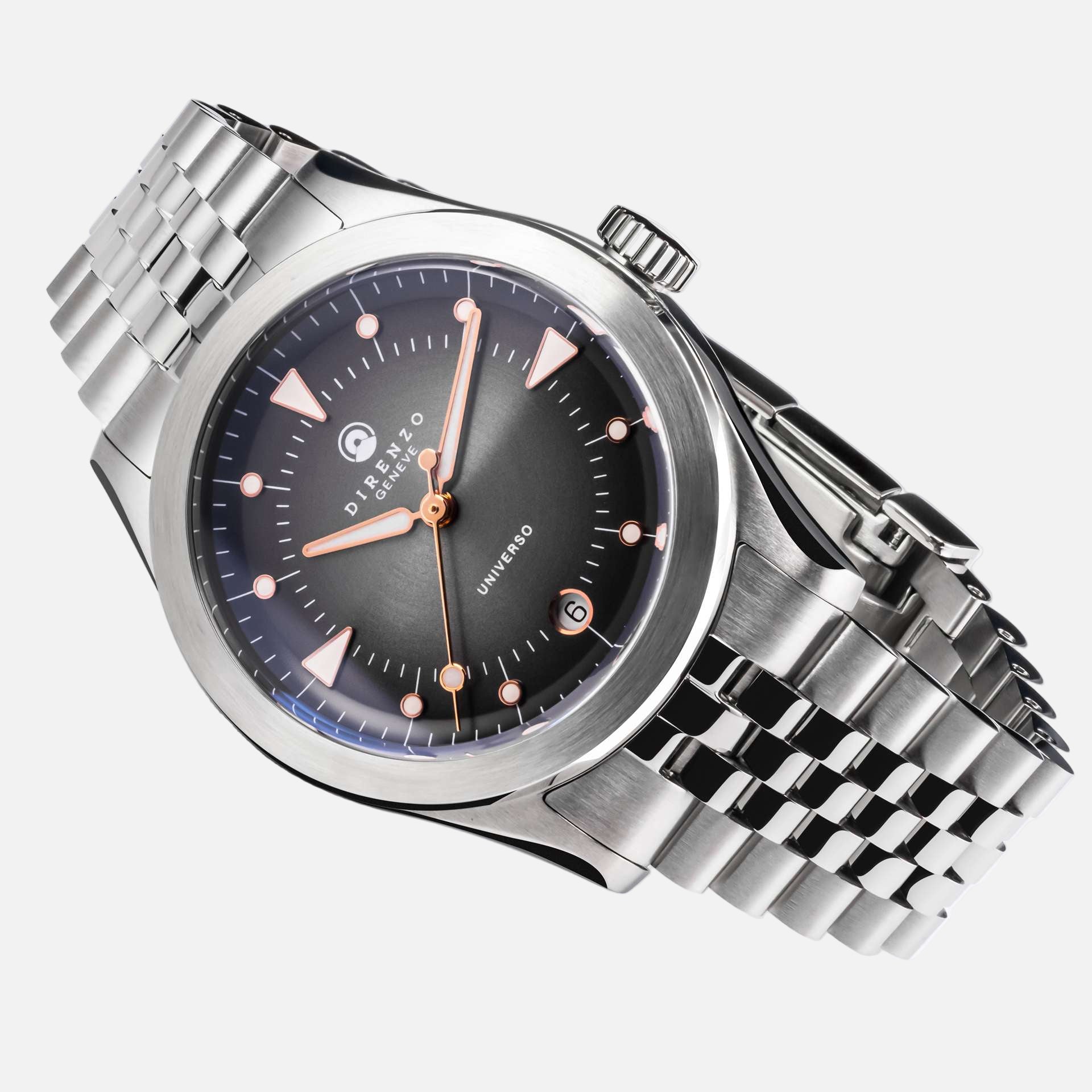Direnzo DRZ-07 Universo Grey Rose Gold Hands (Date)