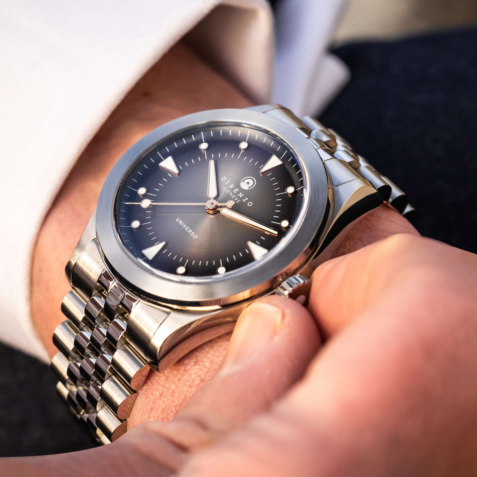Direnzo DRZ-07 Universo Grey Rose Gold Hands (No Date)