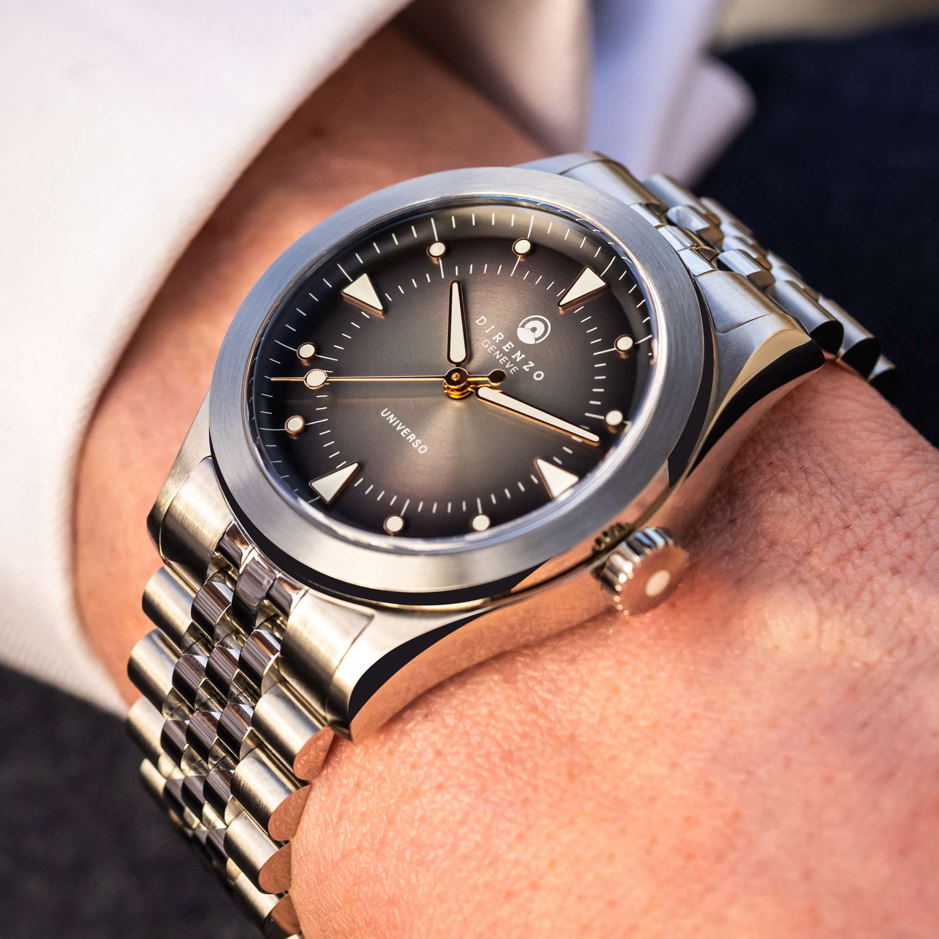 Direnzo DRZ-07 Universo Grey Rose Gold Hands (No Date)